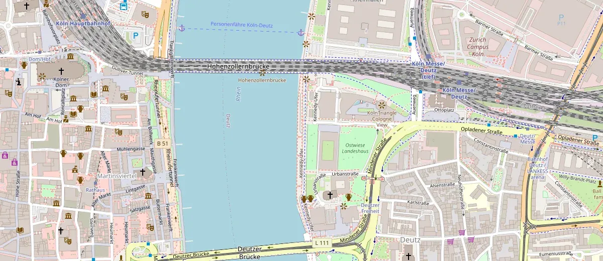 Lage von Rheinboulevard (unterer Bereich) auf der Karte