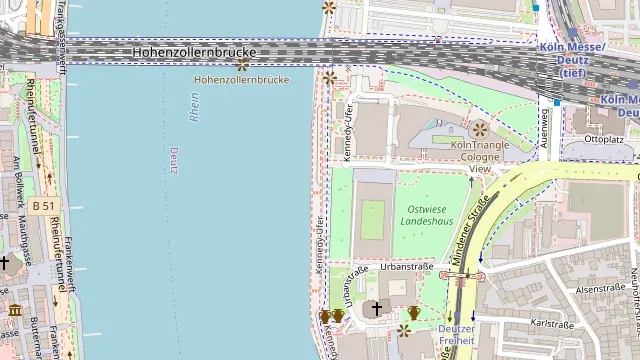 Lage von Rheinboulevard (unterer Bereich) auf der Karte